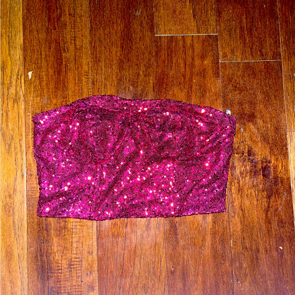 Cute pink sequin party top